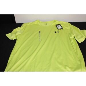 Under Armour Tech Vent T-Shirt Men's M Lime Yellow/Black UA‎ Logo New